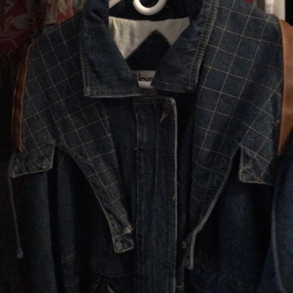 Vintage Jack Set denim jacket with leather - Picture 7 of 8